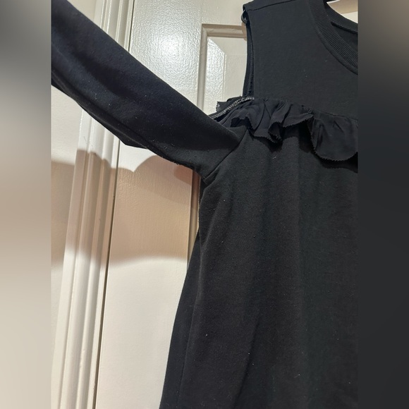 Halogen black ruffle cold shoulder sweatshirt top blouse sweater - Picture 8 of 11